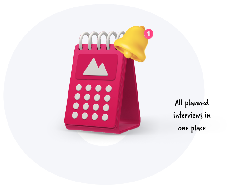 Calendar with all interviews